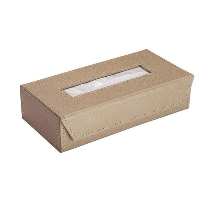 PreSolve| Tissue Box Holder with 100 Pulls Cotton Rags Tissue | Handcrafted Fine Leather - Like Finish | for Gifting, Office Desks, Cars & Home Décor | Durable & Water Resistant. - Image 2