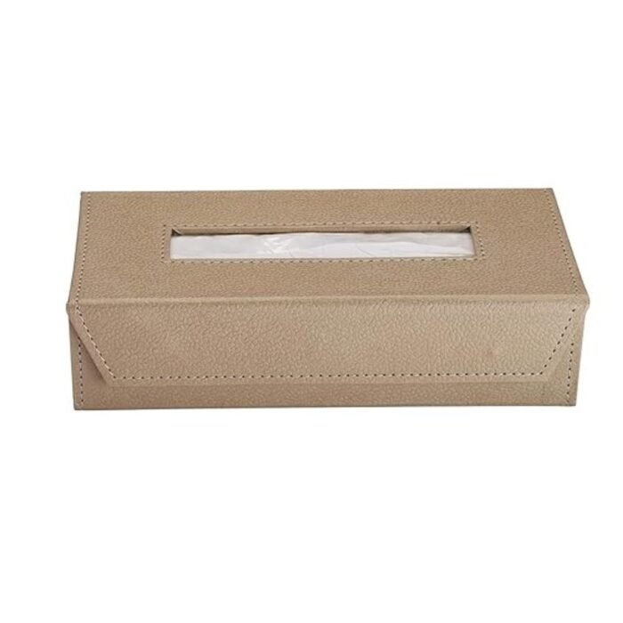 PreSolve| Tissue Box Holder with 100 Pulls Cotton Rags Tissue | Handcrafted Fine Leather - Like Finish | for Gifting, Office Desks, Cars & Home Décor | Durable & Water Resistant. - Image 3
