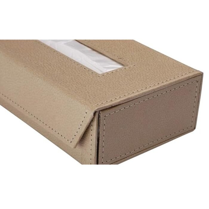 PreSolve| Tissue Box Holder with 100 Pulls Cotton Rags Tissue | Handcrafted Fine Leather - Like Finish | for Gifting, Office Desks, Cars & Home Décor | Durable & Water Resistant. - Image 5