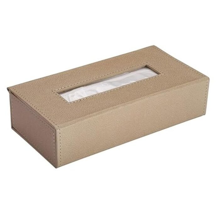 PreSolve| Tissue Box Holder with 100 Pulls Cotton Rags Tissue | Handcrafted Fine Leather - Like Finish | for Gifting, Office Desks, Cars & Home Décor | Durable & Water Resistant. - Image 6