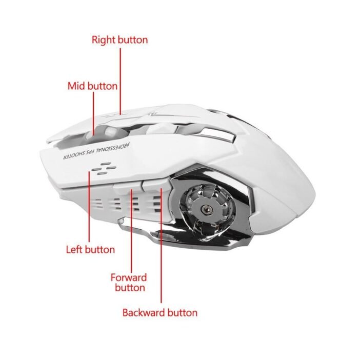 Adnet Dual-Mode RGB Wireless Gaming Mouse – Rechargeable Bluetooth & 2.4GHz Optical Mouse with Adjustable DPI, Silent Click, LED Backlit, Compatible with Windows & MacOS. - Image 5