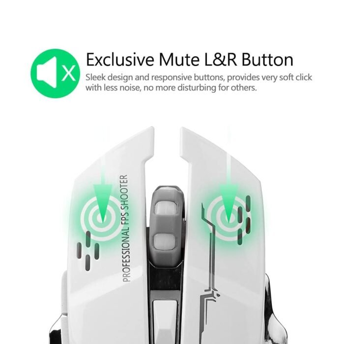 Adnet Dual-Mode RGB Wireless Gaming Mouse – Rechargeable Bluetooth & 2.4GHz Optical Mouse with Adjustable DPI, Silent Click, LED Backlit, Compatible with Windows & MacOS. - Image 6
