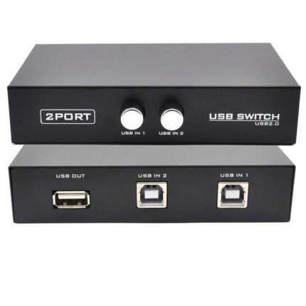 PreSolve Printer Sharing 2 Port USB Switch Box USB 2.0/ Hub For Printer. 2 Ports 100 Mbps Smart Network Switch  (Black)