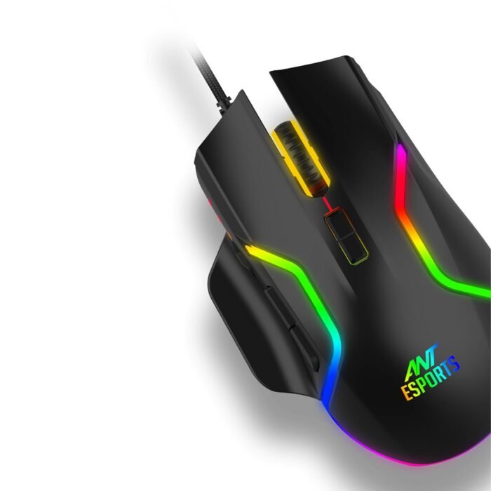 Ant Esports GM340 Ergonomic Design with Braided Cable,8 Programmable Buttons,Upto 12800 DPI Wired Optical Gaming Mouse (USB 2.0, Black) - Image 4