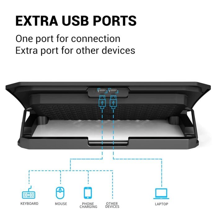 Ant Esports NC210 Gaming Notebook Cooler with 6 Cooling Fans for 10" - 15.6" Laptops, RGB Lights, 2 USB Ports - Image 9