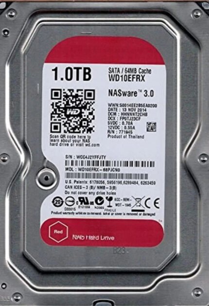 PreSolve | 1TB Red HDD SATA 6Gb/s 64MB Cache 3.5-Inch Internal Hard Drive.