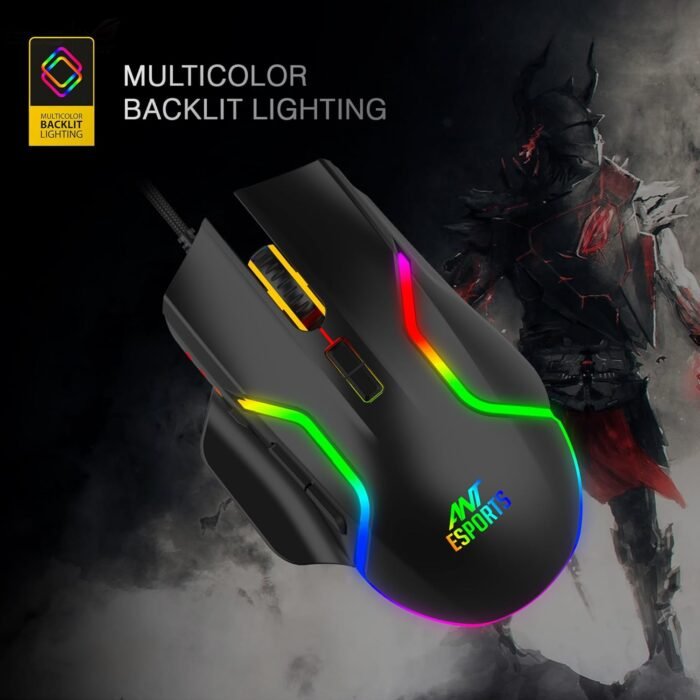 Ant Esports GM340 Ergonomic Design with Braided Cable,8 Programmable Buttons,Upto 12800 DPI Wired Optical Gaming Mouse (USB 2.0, Black) - Image 5