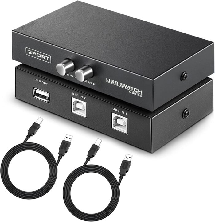 PreSolve Printer Sharing 2 Port USB Switch Box USB 2.0/ Hub For Printer. 2 Ports 100 Mbps Smart Network Switch  (Black) - Image 4