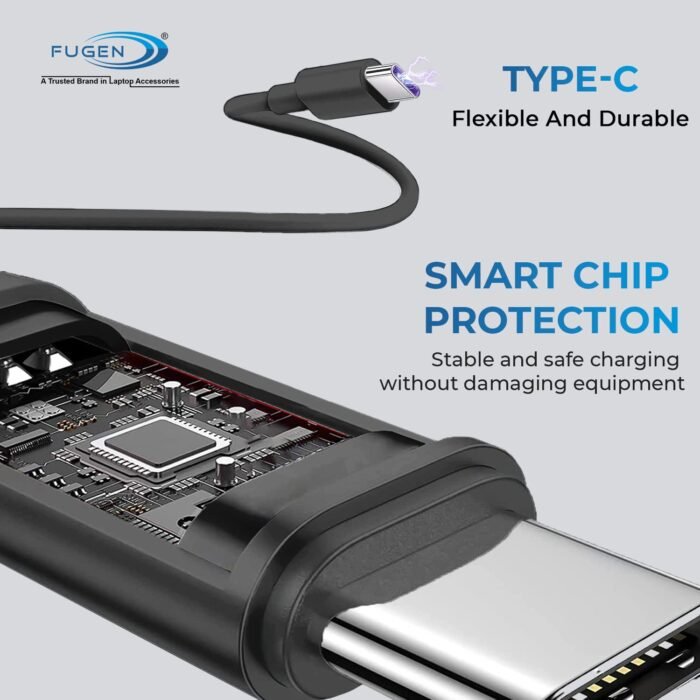 Fugen Universal Wall 65W (5V-20V) USB Type-C Adapter Laptop Charger for de-ll, lenvo, accer,H-P, assus, accer Laptop Notebooks, Black - Image 4