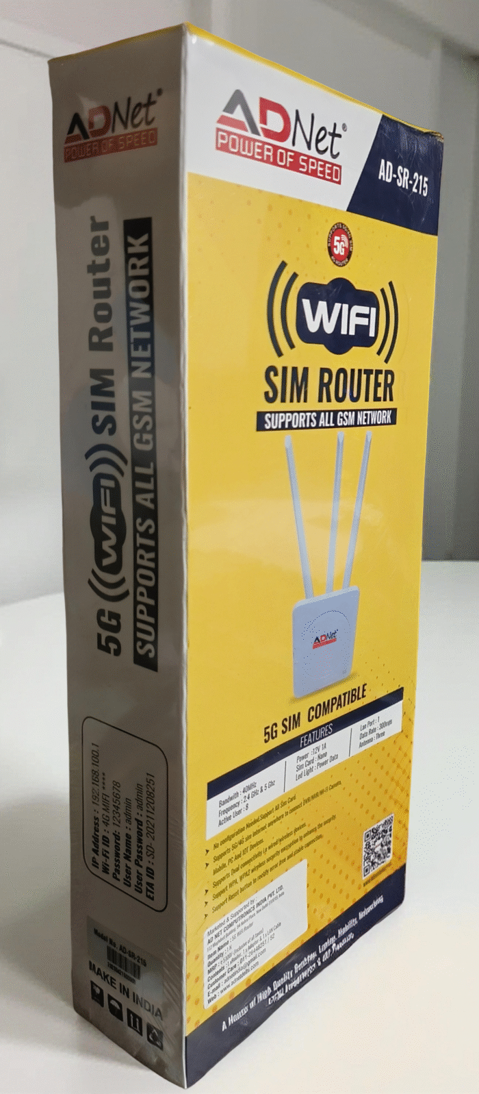 Adnet 5G Router with SIM Card Slot Antenna Support All Sim Cards 300 Mbps 5G Router Router 2.4 GHz, 5 GHz 300 Mbps Wifi Speed Dual Band External Antenna NA  (White) - Image 3