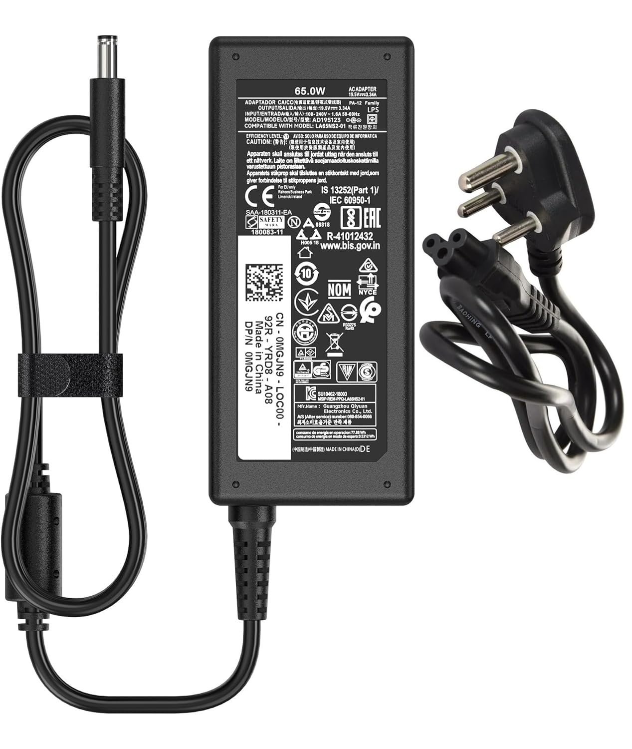 Version 1.0.0 65W Charger for Dell Laptop Charger,AC Adapter for Dell Inspiron 15 3000 5000 Series 15-3552 3558 3565 3567 5551 5552 5555 5558 5559 MGJN9 Laptop Power Supply Cord (DE 65 * 3.0mm.) - Image 1