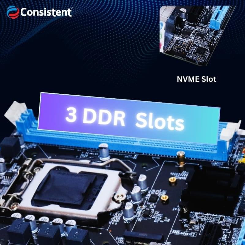Consistent DDR3 Motherboard CMB H61 with NVME Slot - Image 2