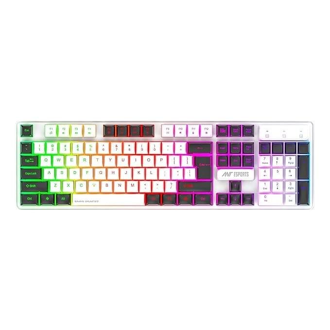 Ant Esports MK 1700 Wired Membrane Gaming Keyboard –with Backlit RGB LED, USB-A Connection, Quiet Keystrokes, 12 Multimedia Function Keys - for Computer, PC, Desktop, Gamer– 1 Year Warranty–Mercury - Image 1