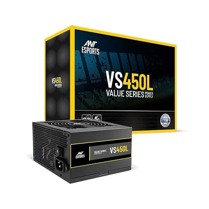 Ant Esports VS450L Non-Modular High Efficiency Gaming Power Supply/PSU with 1 x PCIe and 120mm Silent Fan - Image 1