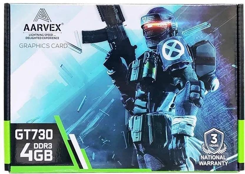 AARVEX GT 730 4GB GDDR3 GPU DDR3 4 GB NVIDIA Chipset 64 bit 1800 MHz Graphics Card  (Black) - Image 1