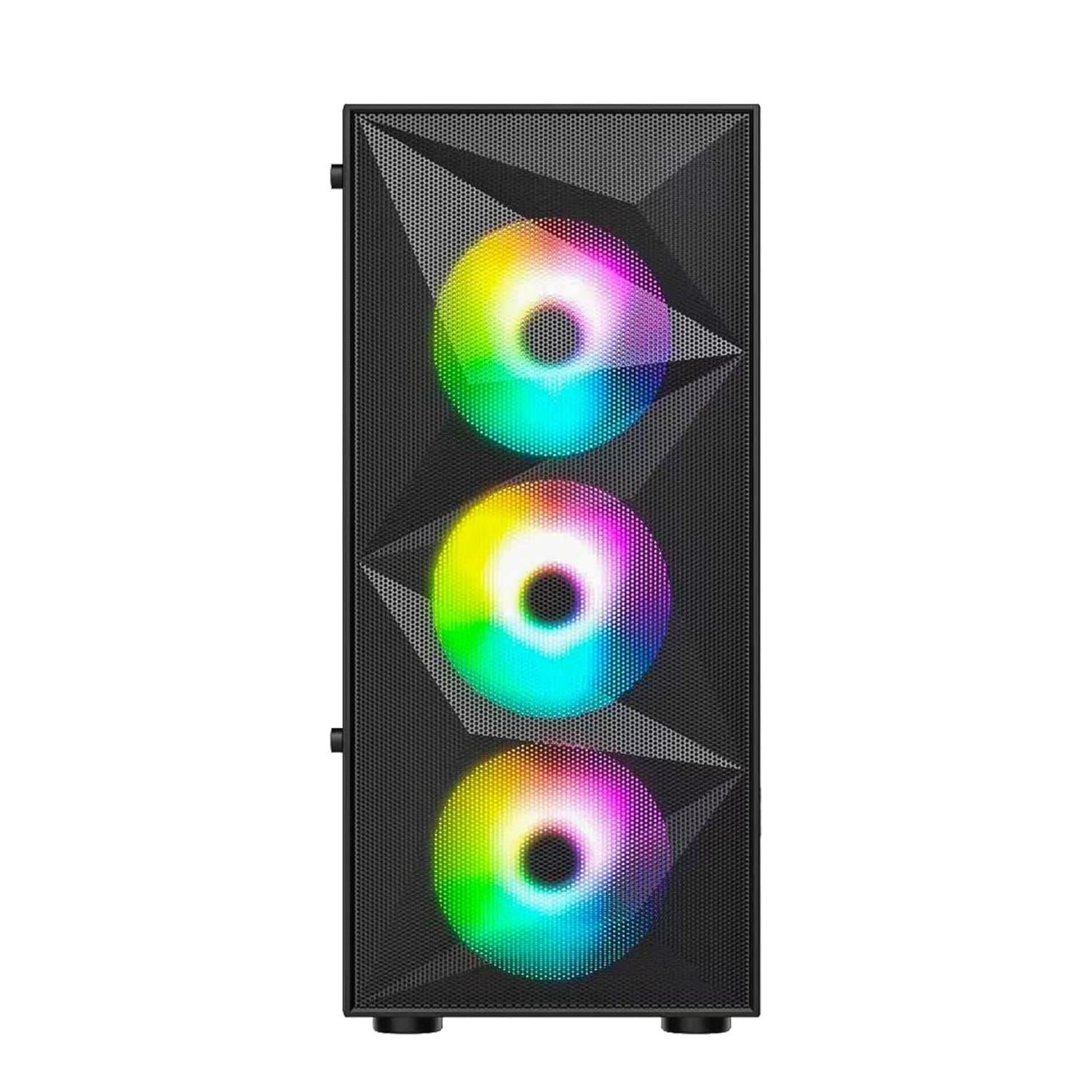 Ant Esports Elite 1200 Mid Tower ATX/Micro-ATX/ITX Black Cabinet 4x120mm Static RGB Fans - Image 2